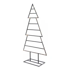 Zwarte Metalen Kerstboom Met LED-verlichting